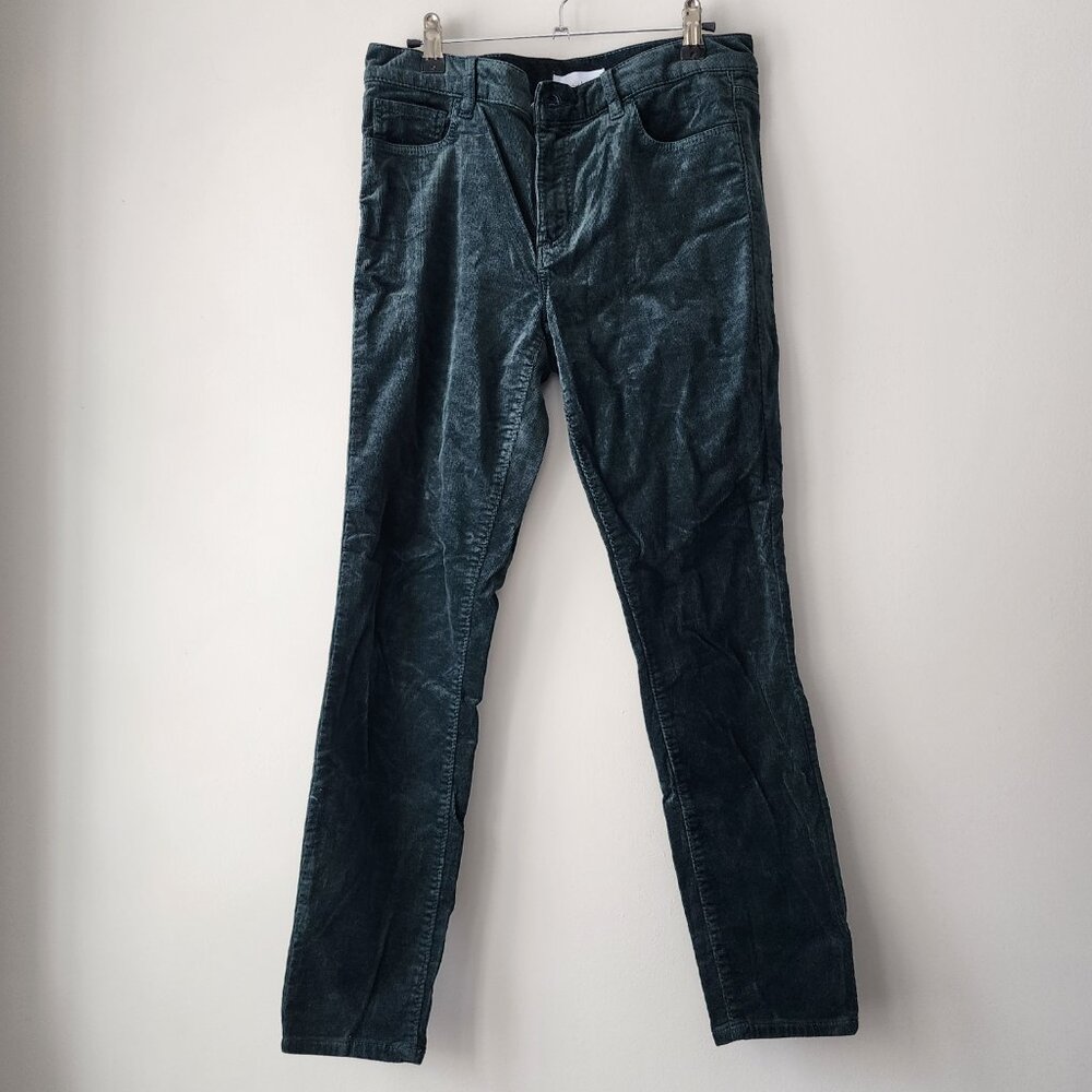 Loft Midrise Skinny Corduroy Pants | 28/6 | Cropped Green Cotton Stretch EUC